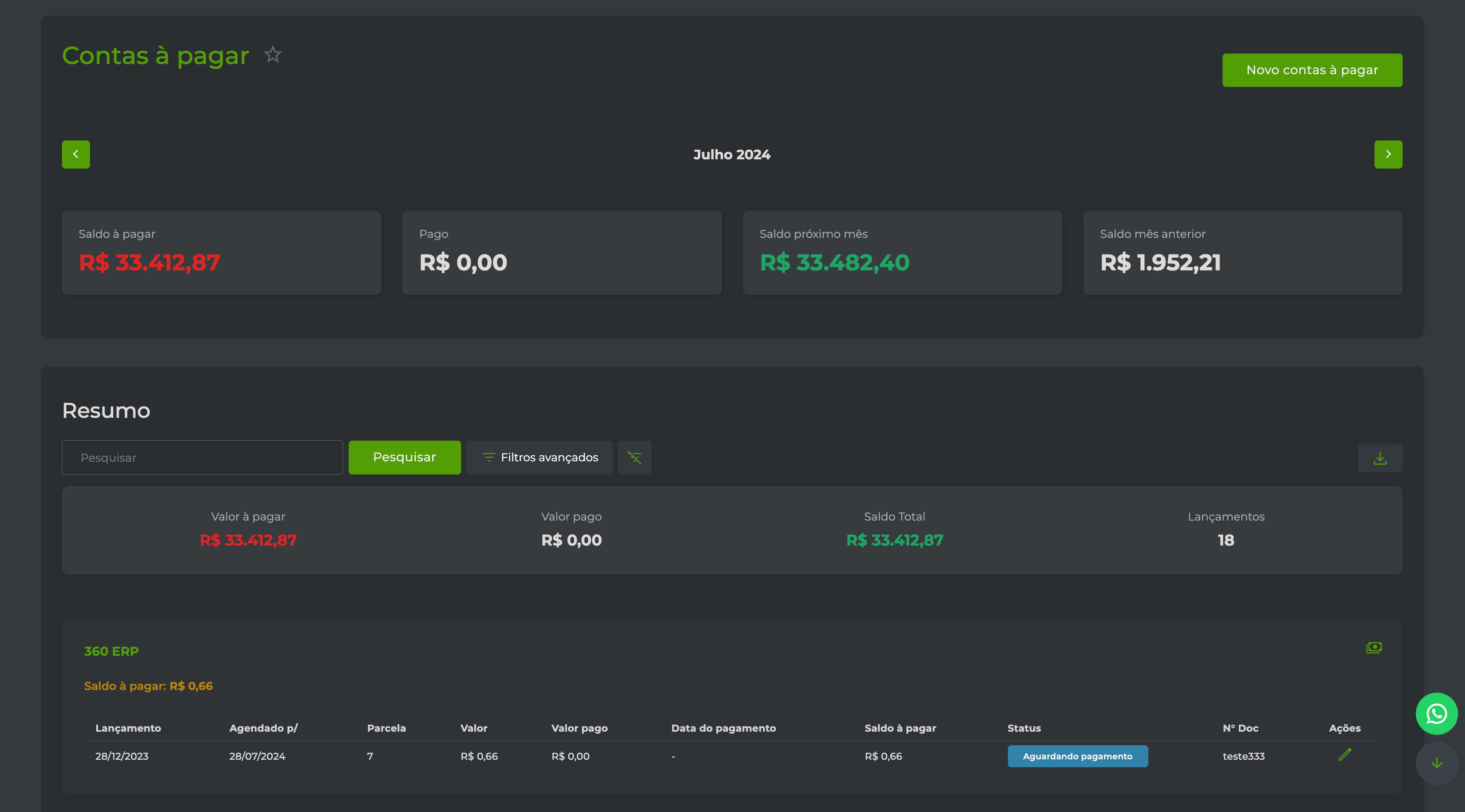 ERP Dashboard
