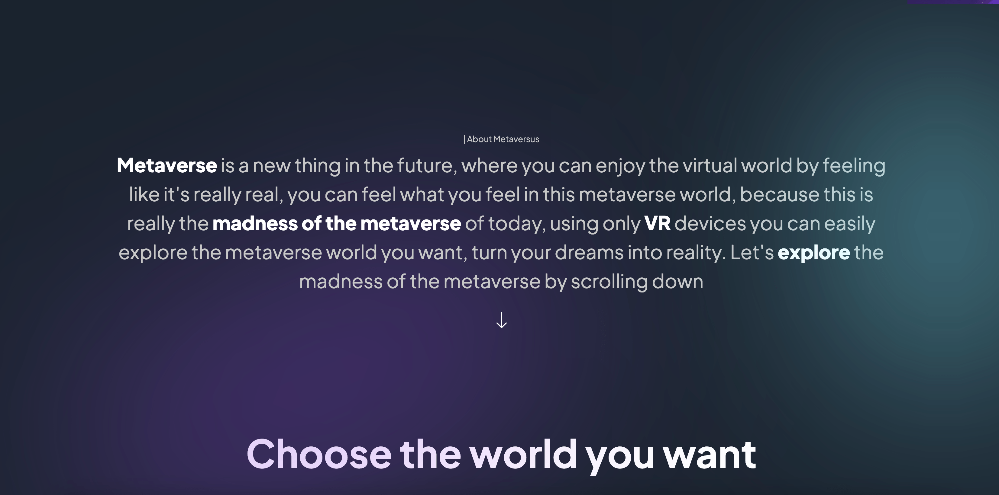 VR Landing Page