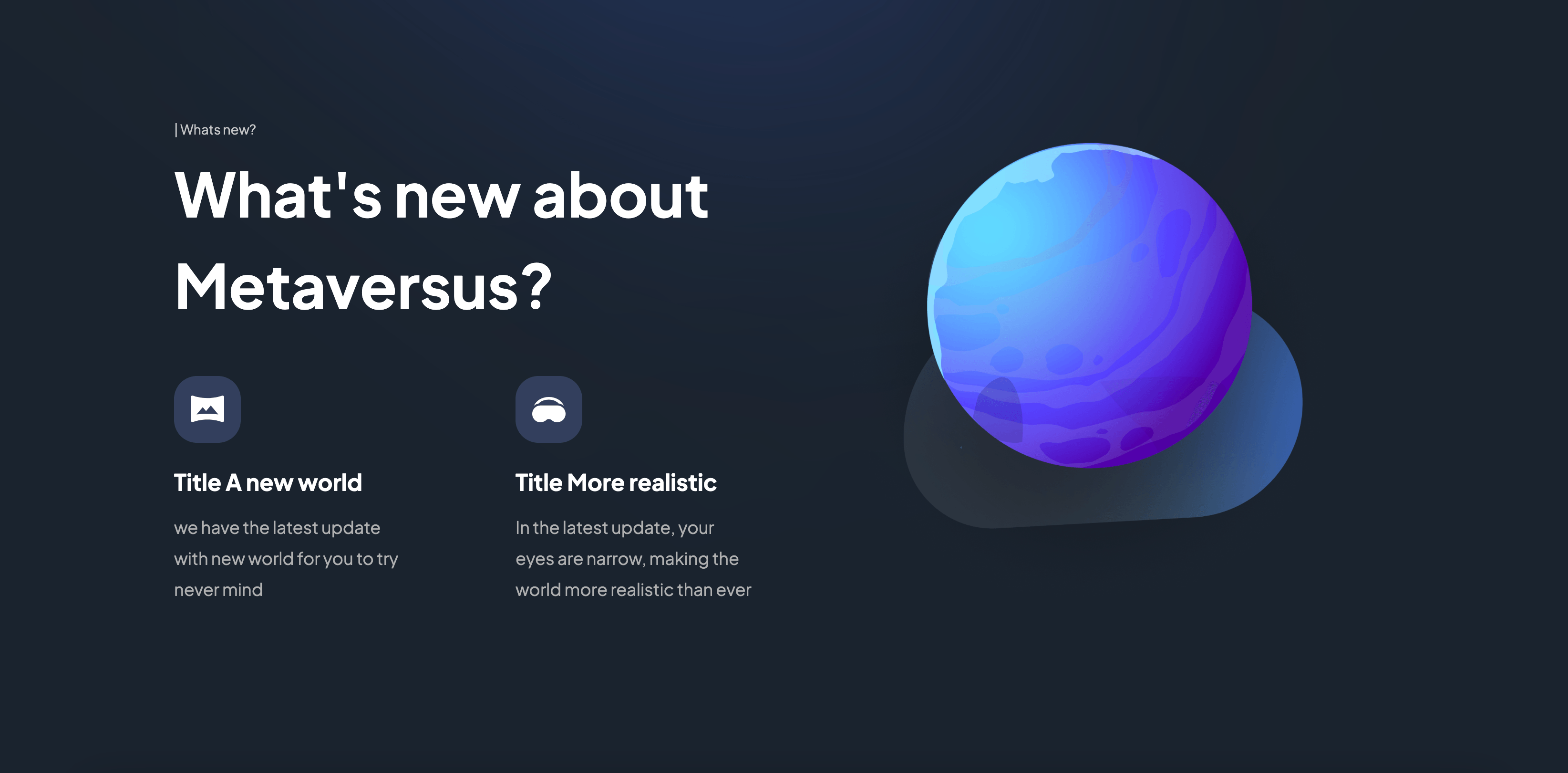 VR Landing Page